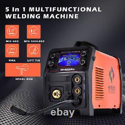 220V Aluminum MIG Welder 5 IN 1 Gas/Gasless MMA/ARC TIG MIG Welding Machine IGBT