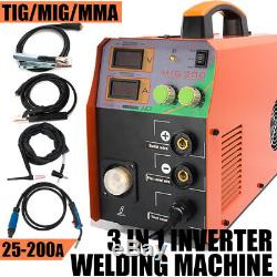 220V MIG Welder MMA TIG ARC 3IN1 Gas Wire Portable 200Amp Welding Machine