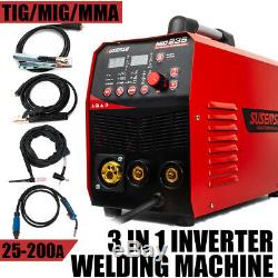 230V MIG Welder MMA TIG ARC 3IN1 Gas Wire Portable 200Amp MIG Welding Machine