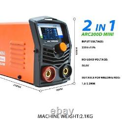 240V ARC Welder 200A Inverter IGBT Lift TIG MMA Mini Welding Machine & Tig Torch
