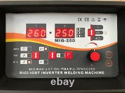 250amp Mig/mag/flux/tig/mma 5 In 1 DC Inverter Digi Welding Machine Gas/gasless
