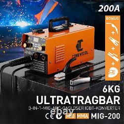 3 IN 1 MIG Welder Inverter 200A DC MMA Gasless TIG ARC MIG Welding Machine 220V