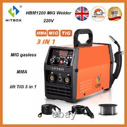 3 In 1 Mig Welder Inverter 140a 220v DC Mma Gasless Tig /arc/mig Welding Machine