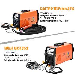 4 in 1 Cold TIG Welding Machine Pulse 200AMP TIG HF TIG Spot TIG ARC MMA Welder