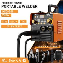 CONENTOOL 200A Gasless MIG Welder IGBT Inverter Lift TIG MMA ARC Welding Machine