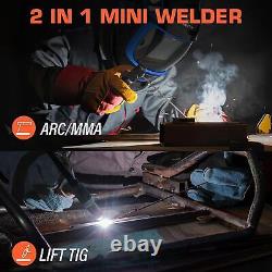 HITBOX 2 IN 1 Portable ARC Welder Lift TIG MMA/STICK MINI Welding Machine Helmet