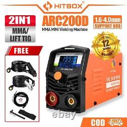 HITBOX 200A ARC Welder 240V Inverter IGBT Lift TIG MMA Mini Welding Machine UK