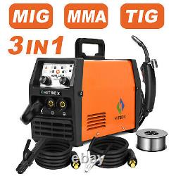 HITBOX 220V MIG/MAG WELDER Flux Core Wire Gasless LIFT TIG ARC MMA Welding