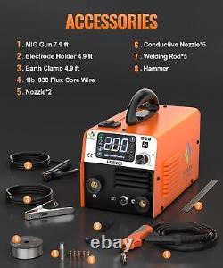 HITBOX 220V MIG Welder Flux Core MIG ARC Inverter Gasless Welding Machine 140A