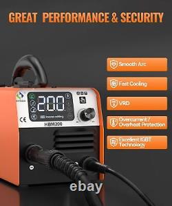 HITBOX 220V MIG Welder Flux Core MIG ARC Inverter Gasless Welding Machine 140A