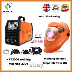 HITBOX 220V TIG Welder 200A IGBT MMA TIG ARC Welding Machine WithWelding Helmet UK