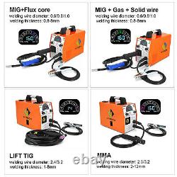 HITBOX 4 in 1 MIG Welder LED Gas Gasless 220V MIG ARC Lift TIG Welding Machine