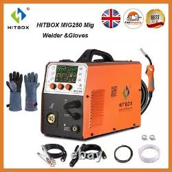 HITBOX 4in1 Mig Welder Digital Welding Machine 250A Tig Arc MMA Welder/Gloves UK