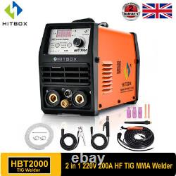 HITBOX Digital 200A TIG Welder 220V Inverter ARC/MMA Welding Machine IGBT 2T/4T