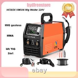 HITBOX Gasless MIG Welder IGBT Inverter Lift TIG MMA ARC Welding Machine 140A UK