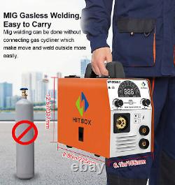 HITBOX LED Display MIG Welder 180A Gas/Gasless ARC MMA MIG TIG Welding Machine