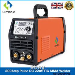 HITBOX Pulse TIG Welder 200Amp DC 220V Inverter TIG ARC MMA IGBT Welding Machine