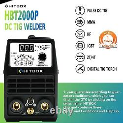 HITBOX Pulse TIG Welder 200Amp DC 220V TIG ARC MMA IGBT Inverter Welding Machine