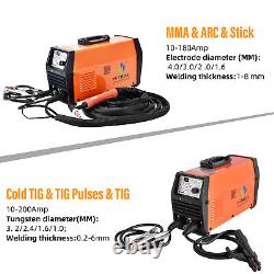 HTIBOX Cold Tig Welder Pulse Tig Welding Machine 200A Tig Welder with MMA/ARC UK