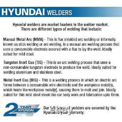 Hyundai 120Amp MMA/ARC Inverter Welder, 230V Single Phase HYMMA-120 2 Years
