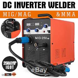 Inverter MIG-250 250Amp MMA Brazing ARC MIG Gas / Gasless 3-in-1 DC Welder