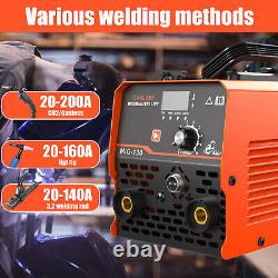 LED MIG Welder Gasless 3 IN 1 130A 220V Inverter MMA ARC MIG TIG Welding Machine