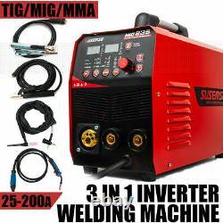 MIG/TIG/MMA Welder DC Inverter 200A 110V/220V TIG ARC 3in1 Welding Machine Tool