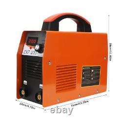 Portable ARC MMA-200Amp LCD Inverter Stick Welding Machine Welder Kit Orange