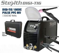 SWP Stealth DIGI-TIG 180DC Pulse PFC 180amp TIG Welder ARC MMA DV 110v 240v