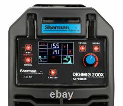 Sherman DIGIMIG 200 Synergic Welder Inverter MIG MMA ARC TIG Lift Brazing IGBT
