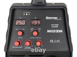 Sherman Inverter MIG200M 200Amp MMA Brazing ARC MIG/MAG Digital Welder Welding