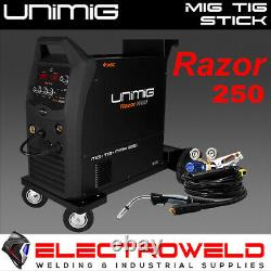 Unimig Razor 250 Compact Welder Mig Tig Mma Arc Razorweld Inverter Kumjr250k-sg